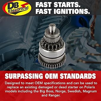 DB Electrical SMU5003 Starter Drive Bendix for Polaris ATV 2&4 Stroke Engine 200 250 300 335 400 500 Sportsman Scrambler Ranger ZN0751 220-54002 220-54005 SM1329850 54-8505