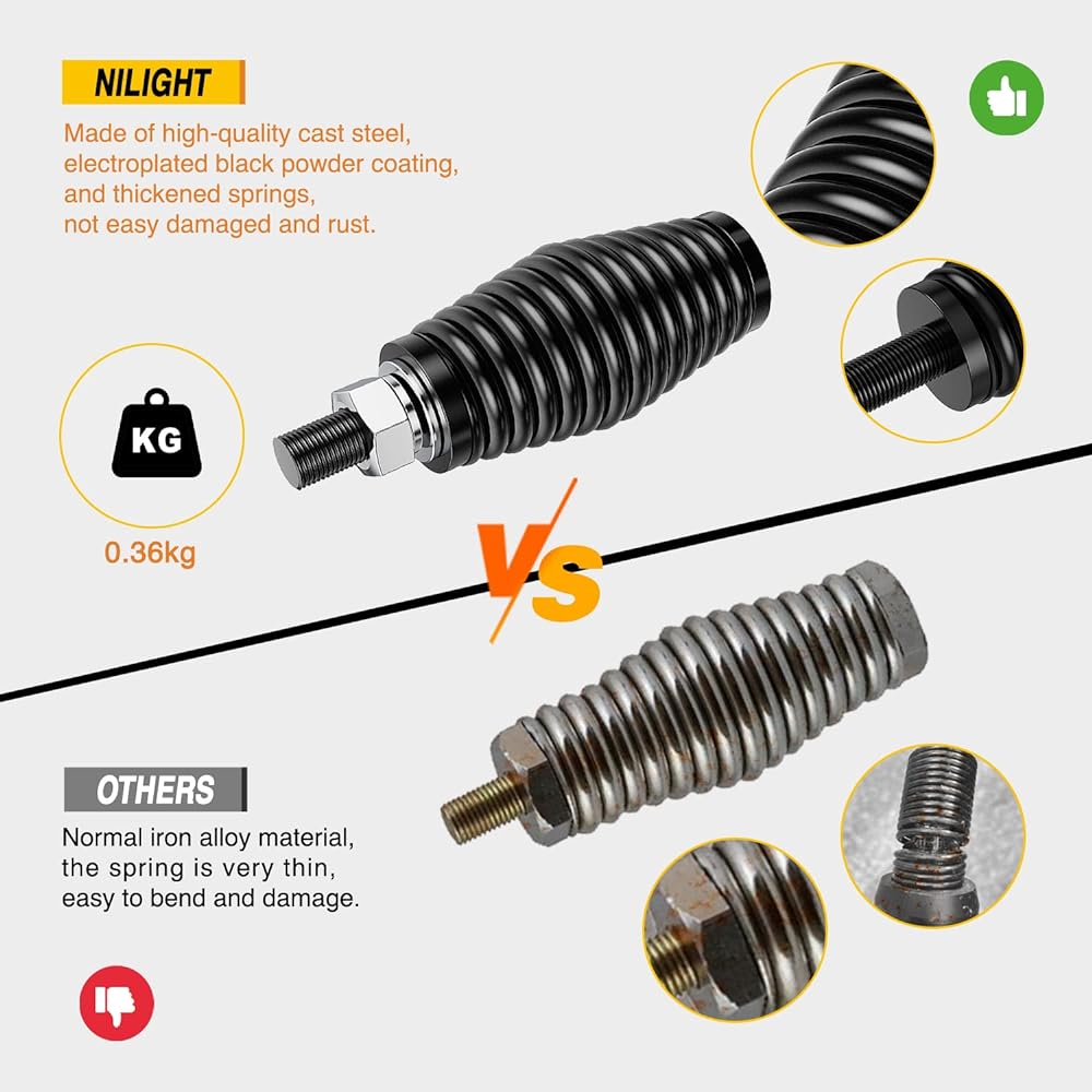Nilight High Barrel Spring Mount Base Whip Light ATV UTV RZR SXS CAN AM Track Jeep Road 2 Year Guarantee