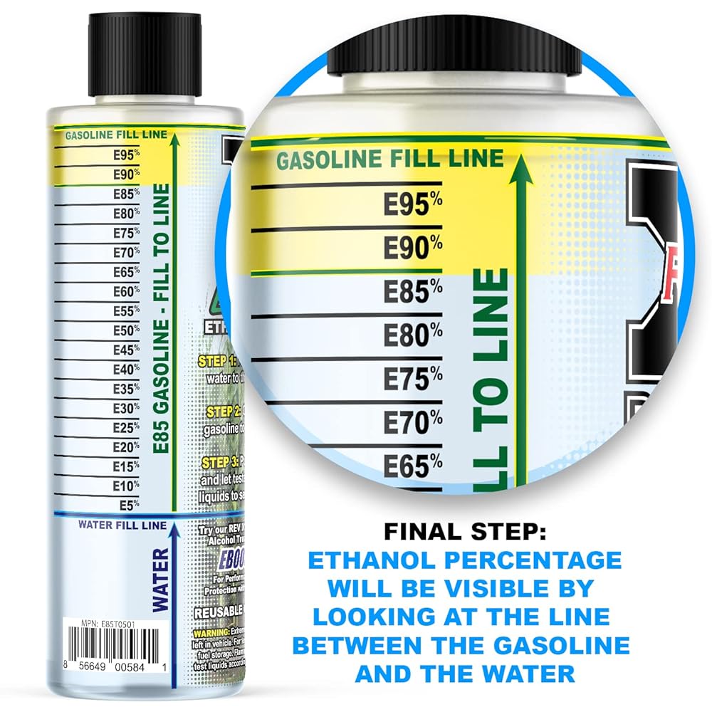REV X E85T0501 E85 Gasoline tester -Easy -to -use ethanol test kit