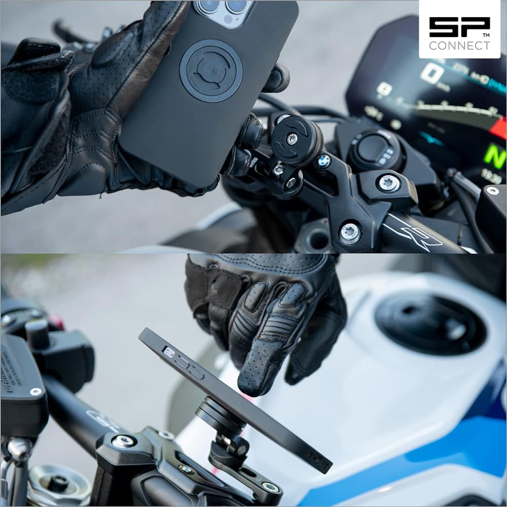 SP Connect Daytona Motorcycle Smartphone Holder 53232 Bar Clamp Mount Pro 17077