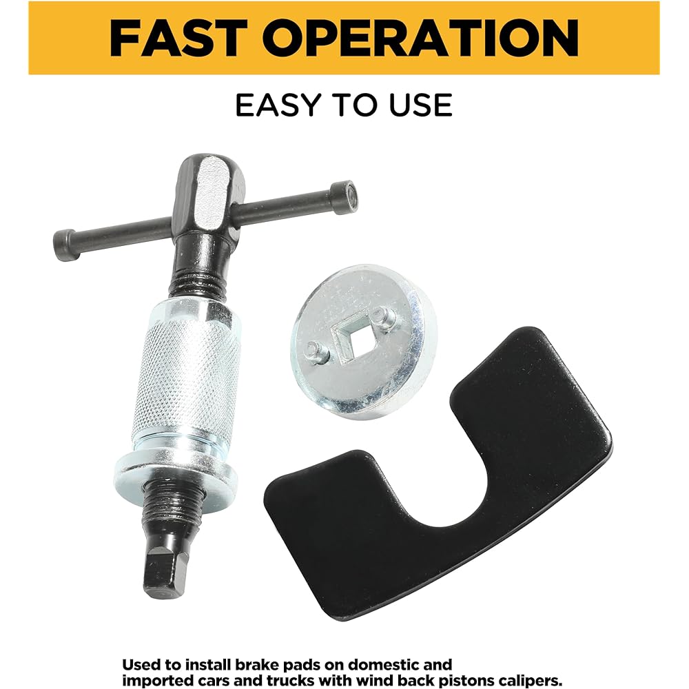 YAKEFLY Brake Caliper Piston Return Tool Brake Piston Windback Tool Car Rear Brake Pad Windback Tool Right handle set Brake Chariper Rear brake pad replacement