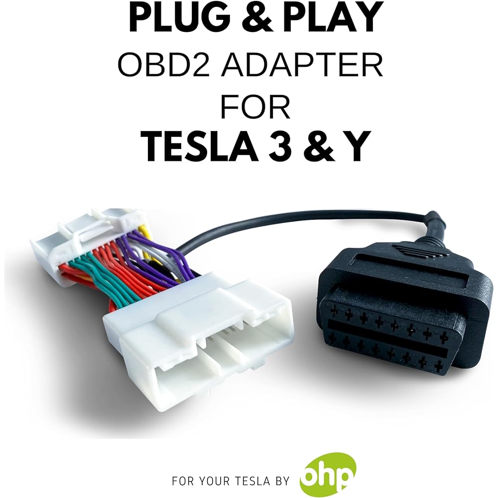 OHP OBD2 Adapter for Tesla Model 3 & Y 2019+ | OBDLink Veepeak compatible Scan My Tesla app included