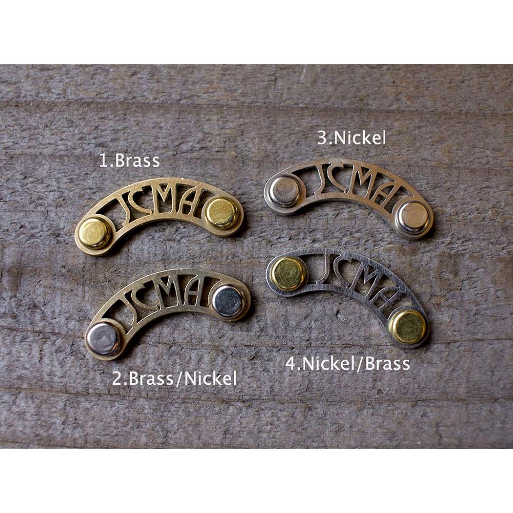 MOTOR ROCK JCMA Mirror φ100 Hairline 4. Nickel/Brass (nickel tag/brass rivet) MR-HC058H