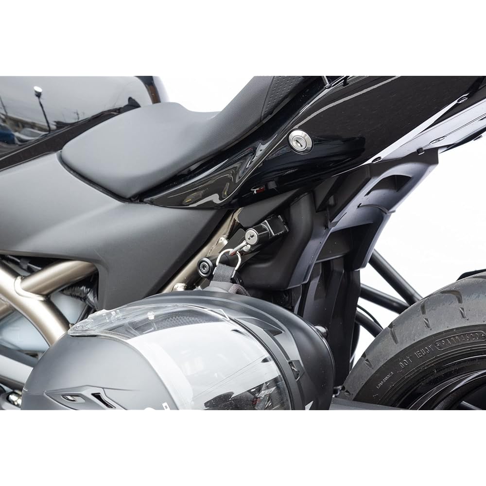 Kijima Motorcycle Helmet Lock Holder Left Tandem Step Co-tightening Type SV650/X Steel Black Finish 303-1581A