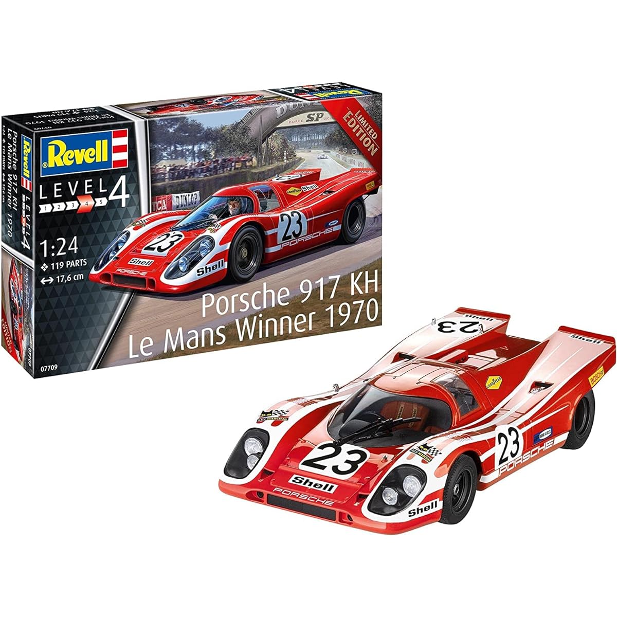 German Level 1/24 70 Porsche 917K Le Mans Winner Plastic Model 07709 Molding Color