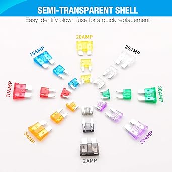 NILIGHT -50019R 272 Standard & Mini & Ropro File Mini Blade Hughes Assortment 2A 5A 10A 15A 25A 20A 20A 30A 35A Replacement Huses Car Boat Track SUV For SUV automobiles