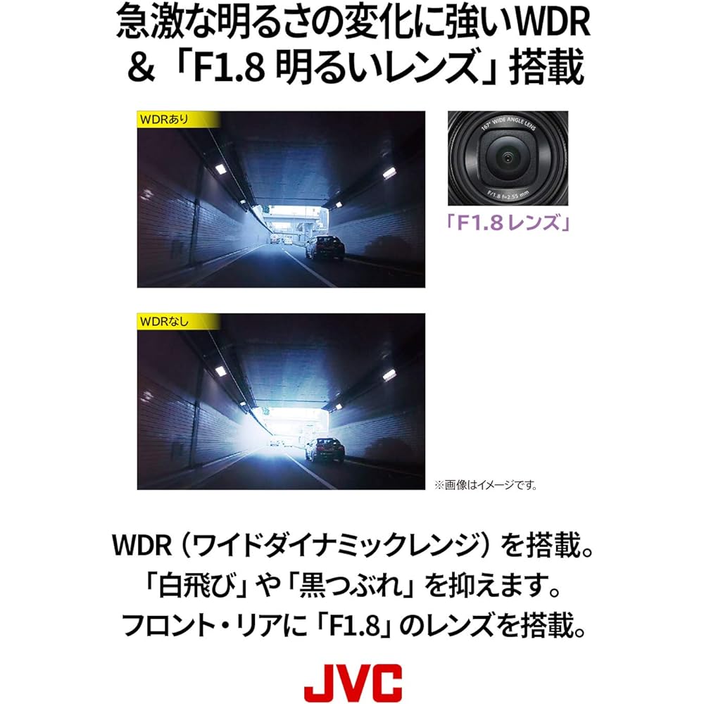 JVC KENWOOD JVC KENWOOD GC-TR100-B 2-camera drive recorder with front and rear shooting support Everio Full HD GPS equipped WDR microSDHC card included Black