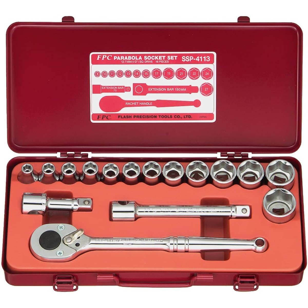 Flash Tool Slim Parabolic Socket Set SSP-4113 16 Pieces