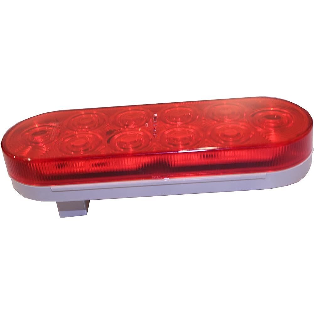 OPTRONICS 6 inch elliptical eyelet mounting Super diode LED light red stop/turn/tail high durability waterproof