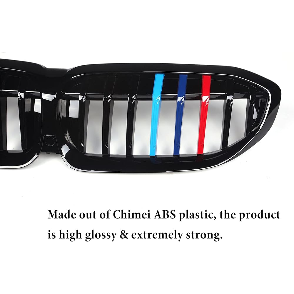 For front grill/grill kidney grill replacement BMW 3 Series G20 2019-2022 (glossy black single slat M color)