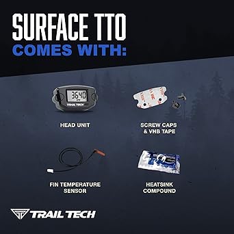 TRAIL TECH 742-EF6 Black TTO temperature digital gauge 10mm radiator fin sensor