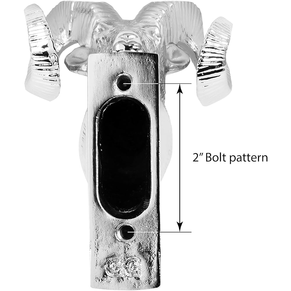 Grand General 48052 Chrome RAM'S HEAD Food Ornament