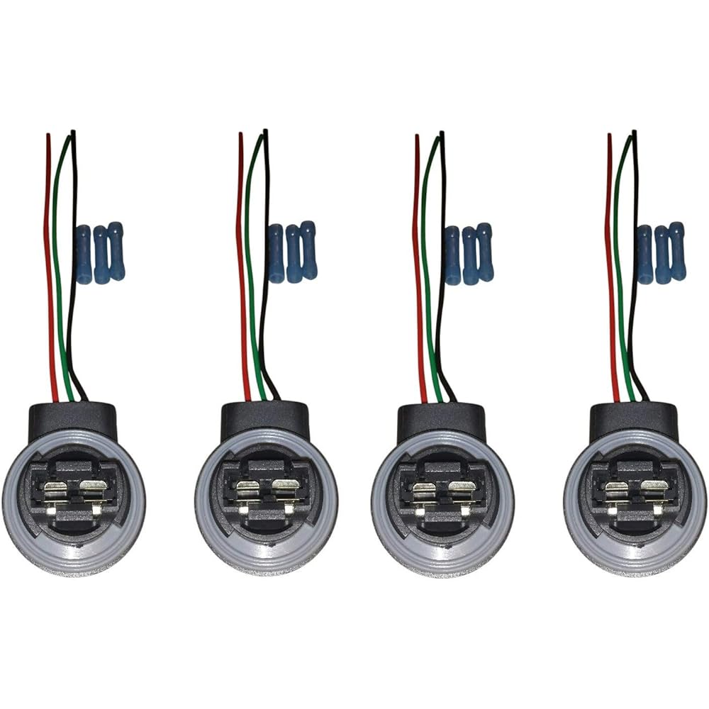 Muzzys 3157/4157 Wire Harness Pigtail Socket for LED and Standard Bulbs Turn Signals Brake Lights DRL Daytime Running Lights Backup Lights Reverse Lights