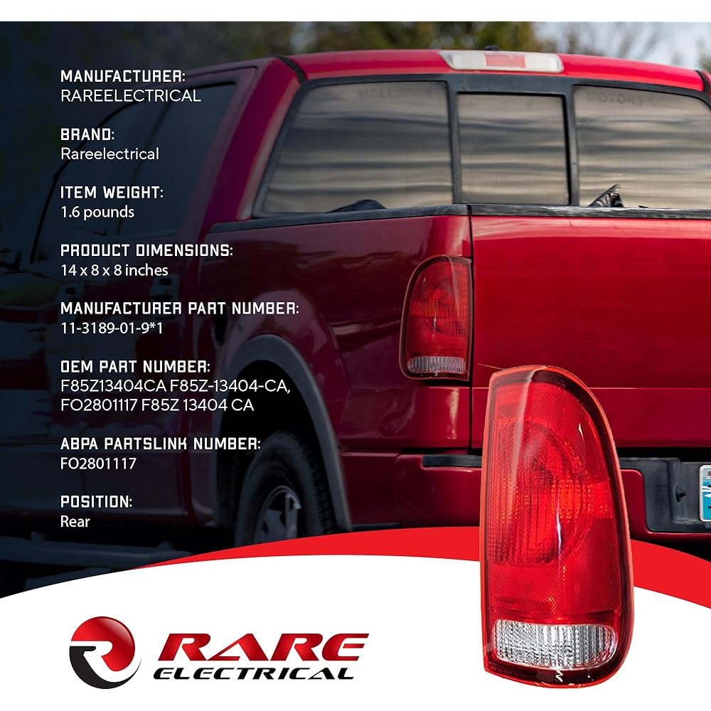 Compatible with the right tail light of RareElectric Ford F-150 F-150 1997-2504 F80117 F85Z 13404 CA F85Z13404CA F85Z-13404-CA