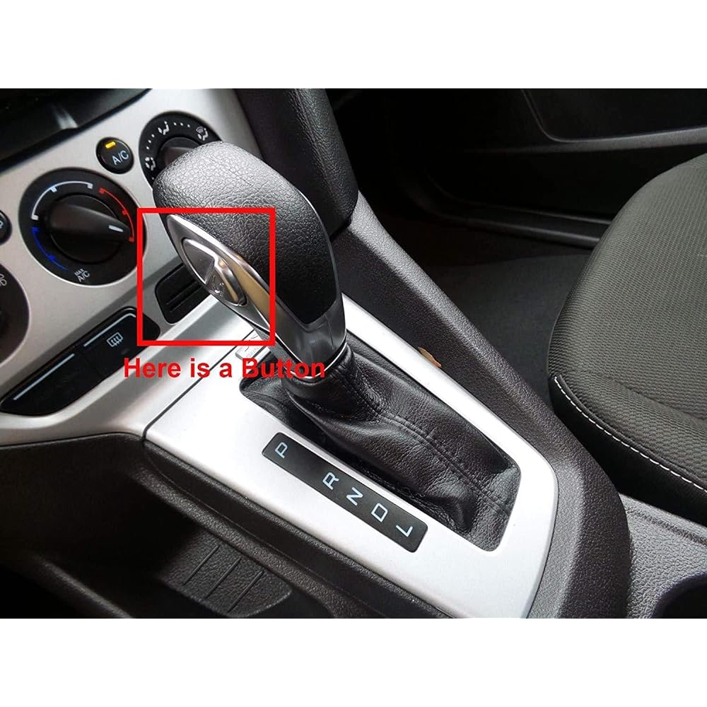 LONCKY Blacks Leather Gear Shift Knob Cover Focus 2012-2018/Ford Fiesta 2014-2019/Fusion S Ford Fusion SE 2013-2016/Ford Escape 2013-2017/For Transit 2013-2020