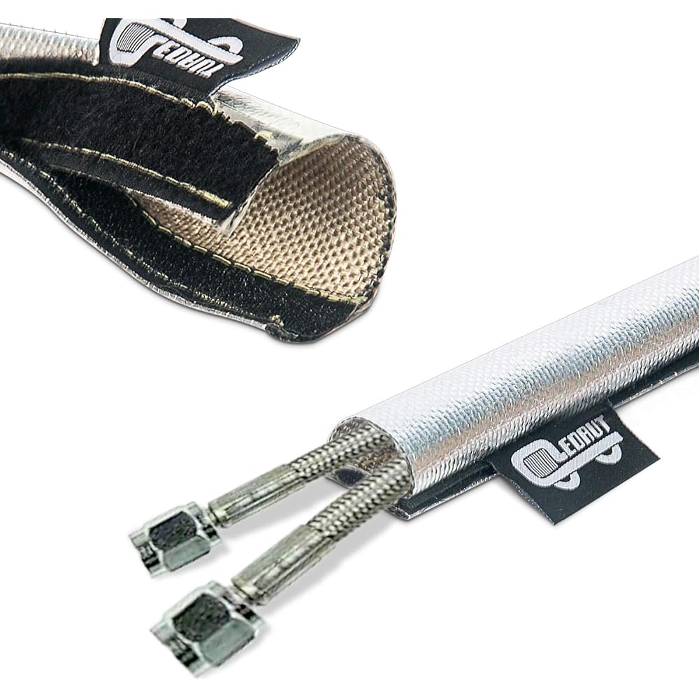 Heat Shroud Sleeve Aluminum Plating Sleeve Express Aluminum Plated Hose Silver Hose Hose Wire Protection Barrier Hook and Loop Clogger 3/4 inch I.D.X 10 Feat 1 inch I.D.X 10 Feet