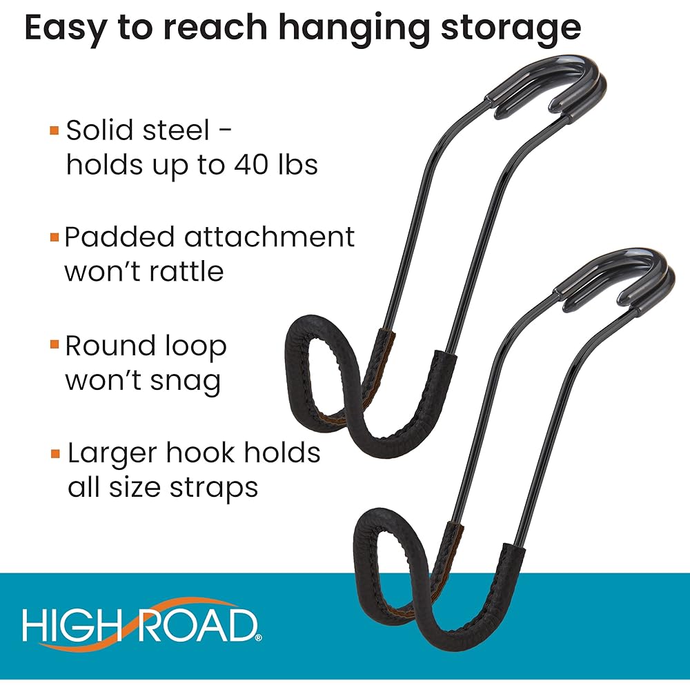 HIGH ROAD Metal Car Seat Headrest Hook Vegan Leather -Deflected Carbag Hook Large Wallet Strap For multiple bags Rurable and Safe Cushion Attachment Loop 40 Pounds -2 Packs