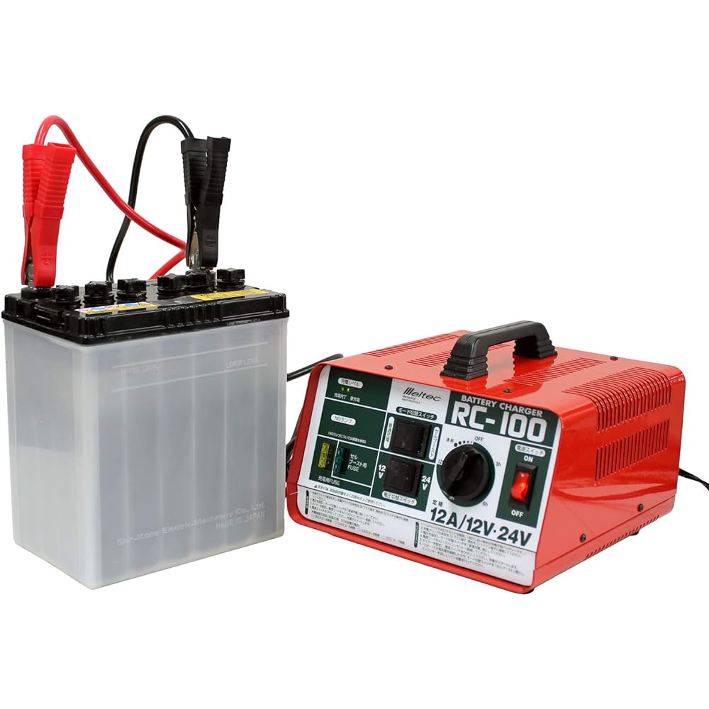 Meltec Battery Charger (BT for Agriculture, Ships, Beast Protection, Power Supply) Officially PSE Certified, Compatible with DC12/24V, For Open Battery, Rated 12A, With Cell Boost and Timer Function Meltec RC-100