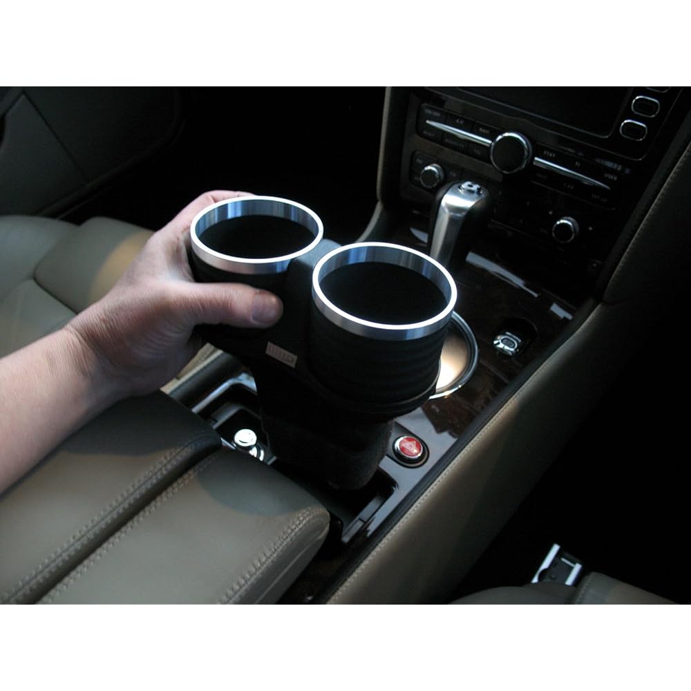 ALCABO Drink Holder Black/Ring Cup for Bentley Continental GT/GTC/Flying Spur Right/Left Hand Drive AL-B201BS