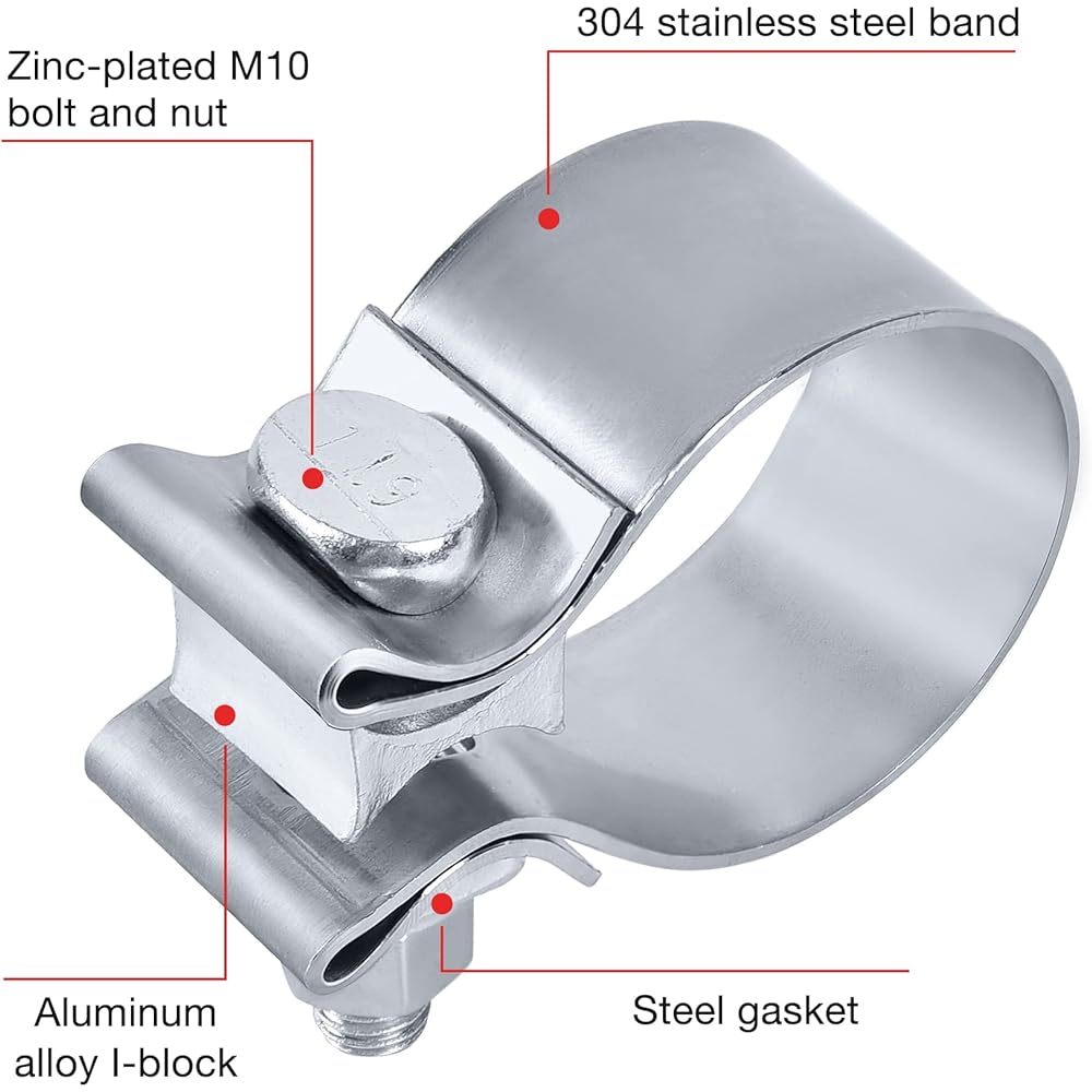 EVIL ENERGY 3.0 inch exhaust Clamp Summary band muffler clamp stainless steel 2 pieces