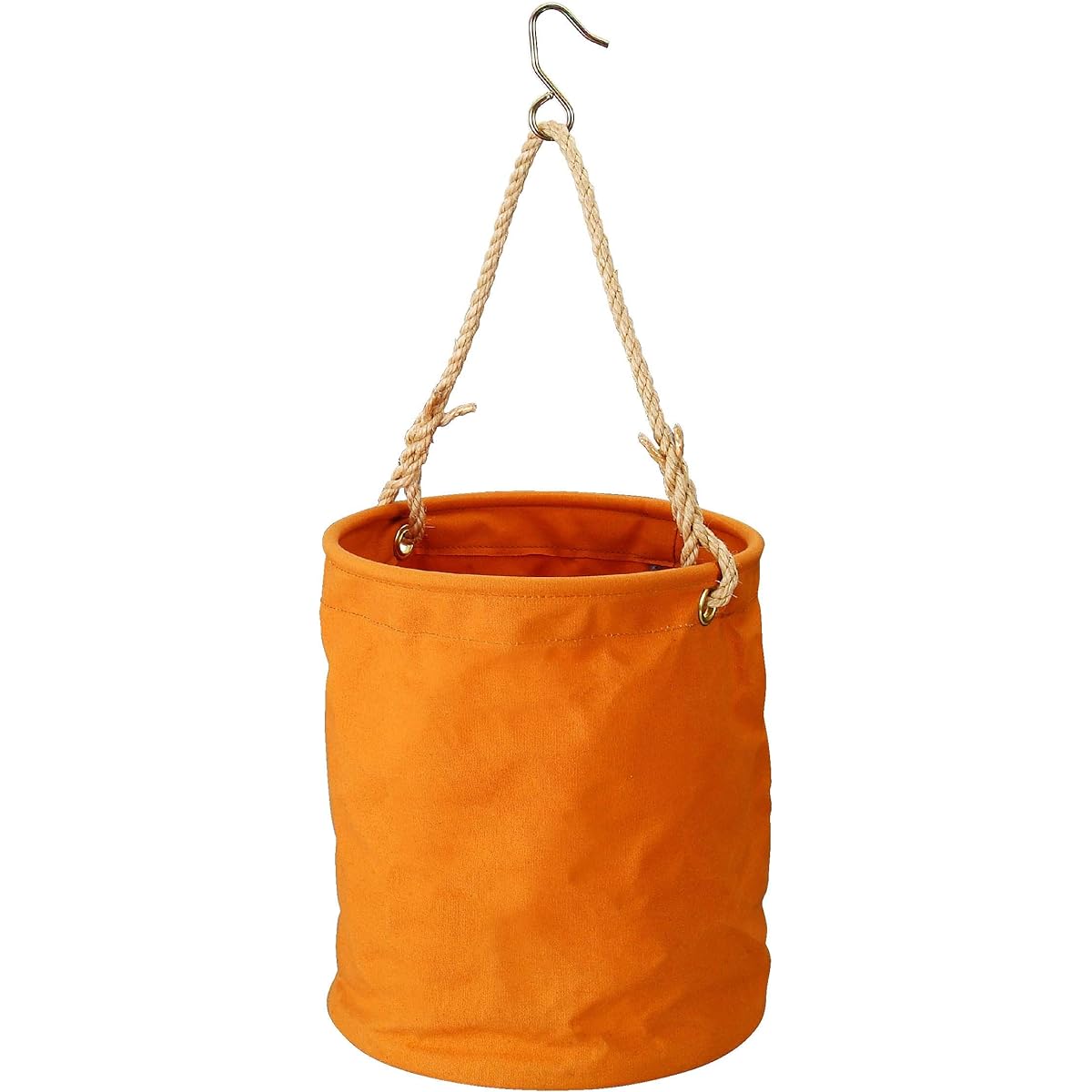KOZUCHI No. 10 Waterproof Canvas Bucket for Electricians with Bottom Plate, Brown, Diameter 30 x Height 35cm, Hook Included, KB-06-30 BBR