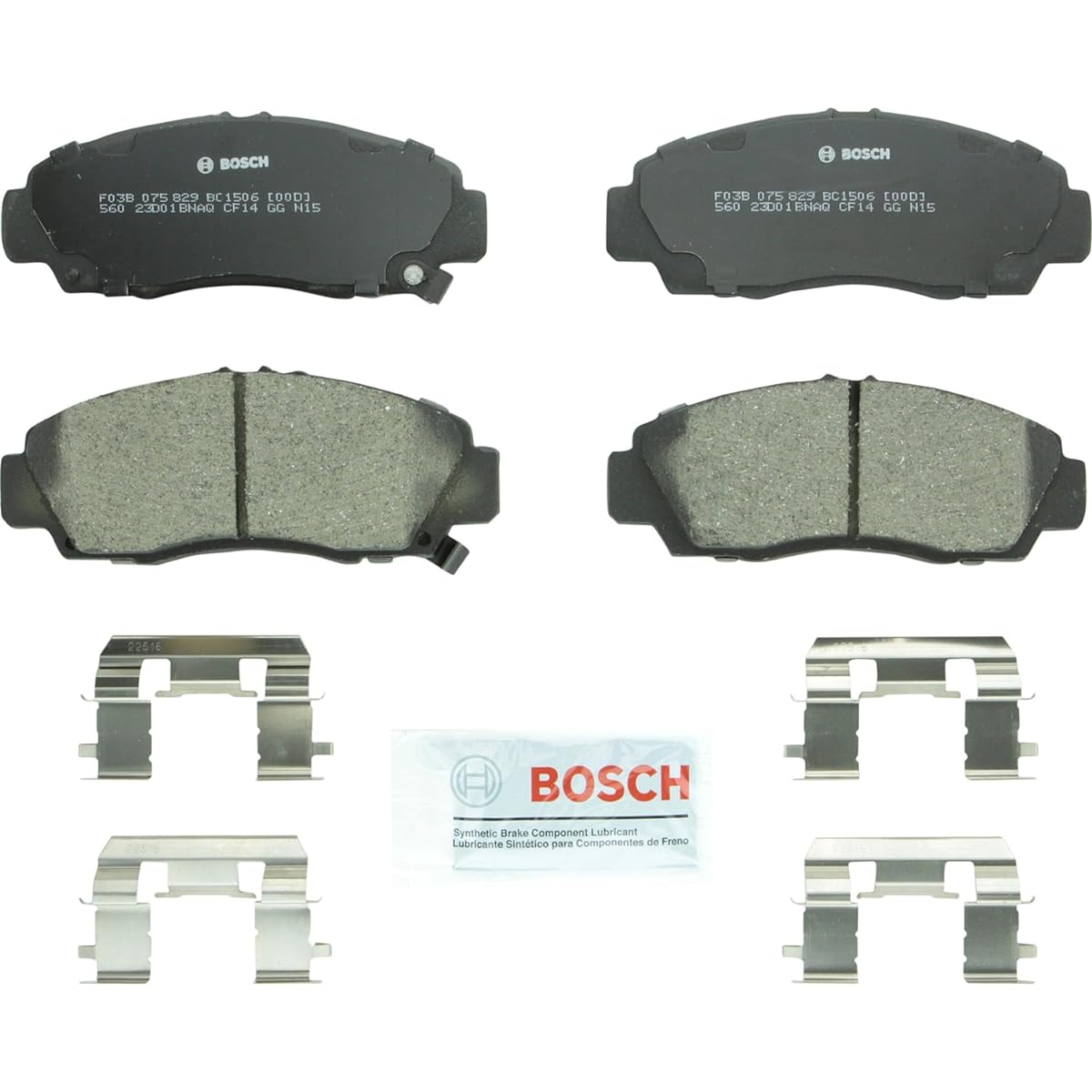 BOSCH BC1506 QUIETCAST Premium Ceramic Disc Brake Pad Set 2012-2014 ACURA TSX 2011-2012 HONDA ACCORD Front