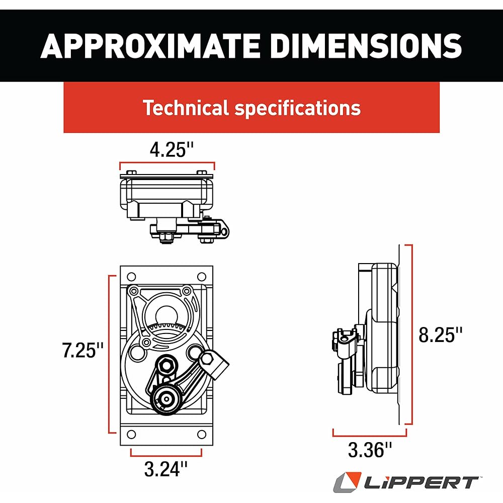 KWIKEE Replacement Electric RV Step Gear Box Consolidated parts B Step Series 28 31 37 39 Cast Housing 8.25 inch x 3.35 inch x 4.25 inch --1101426