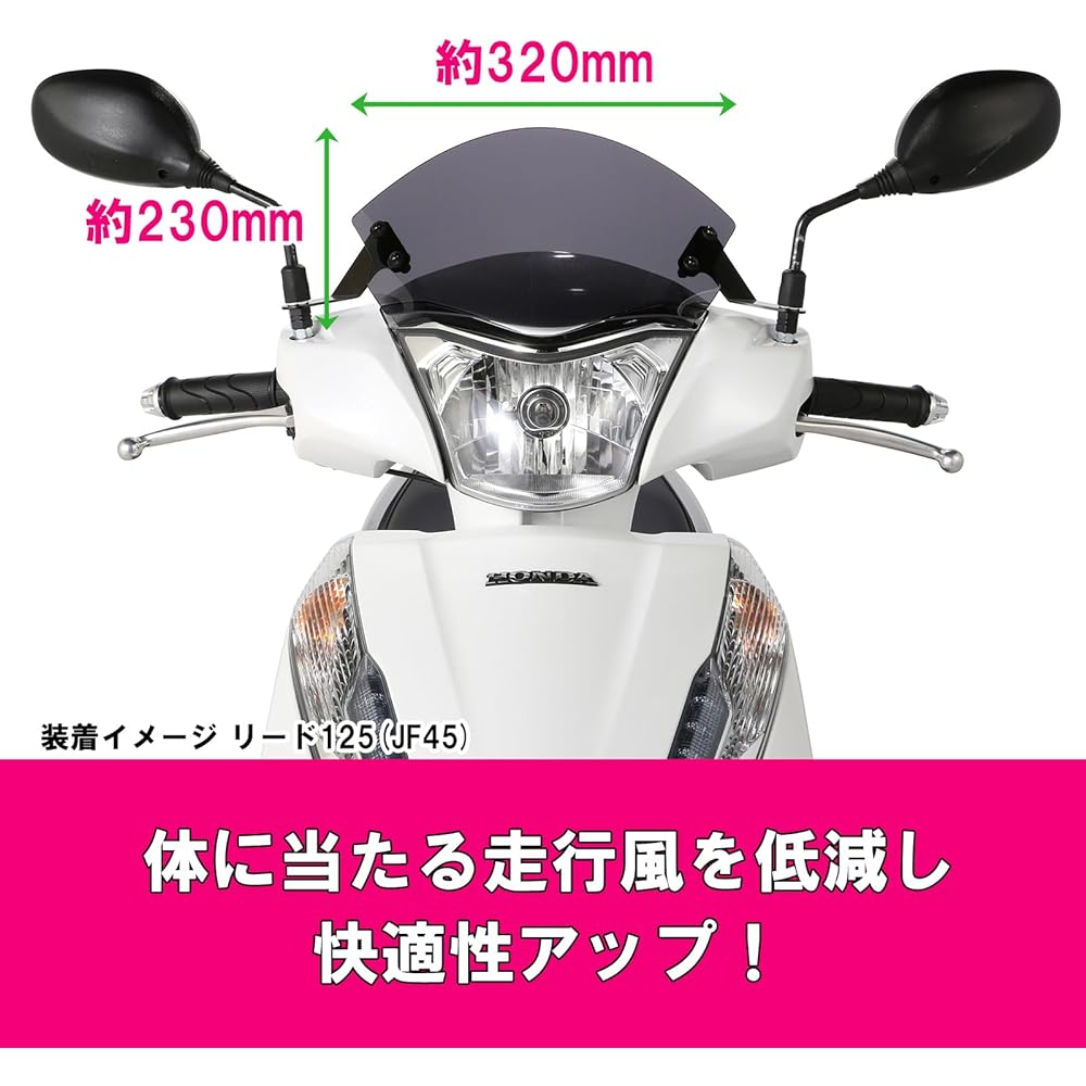 KITACO Screen Aero Visor Lead 125 (all JF45 models) Smoke 670-1442100