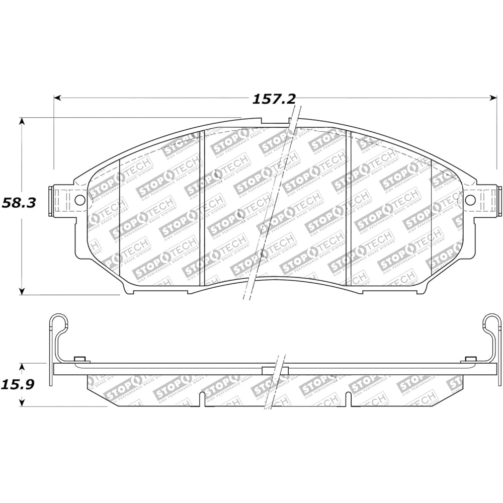 STOPTECH 309.08880 With sports brake pad shim and hardware