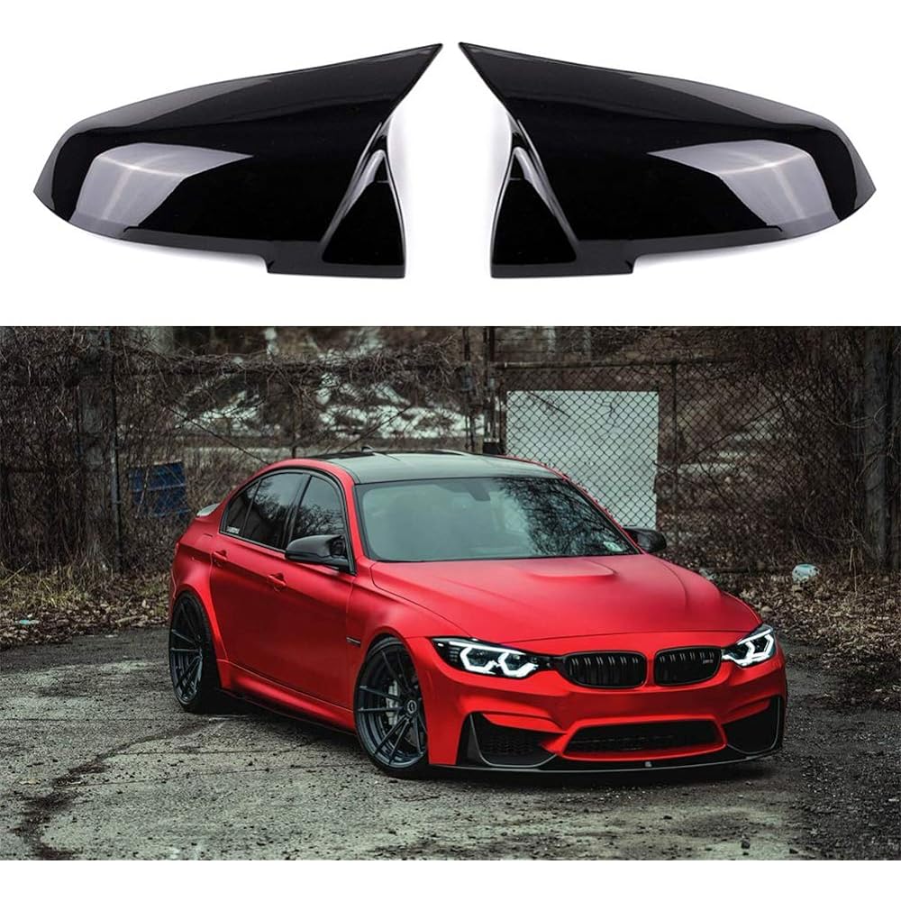 Dooria View Mirror Cover Cap replacement BMW F22 F22 F30 F31 F32 F32 F36 F87 M2 X1 E84 (glossy black)