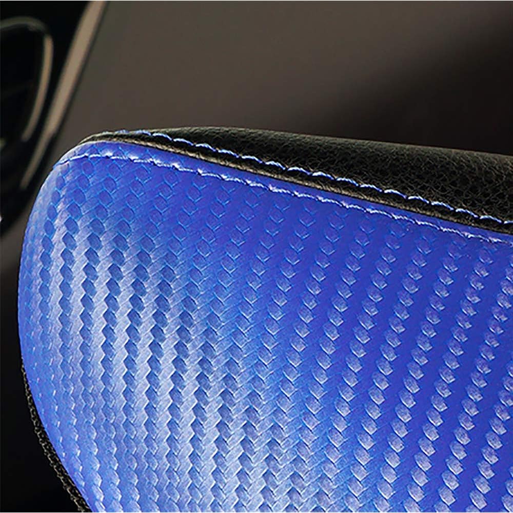 BEERTE Central Console Arm Rest Box Toyota CHR 2018 2019 2020 Cover Arm Rest Cover (Blue Carbon Fiber Pattern)
