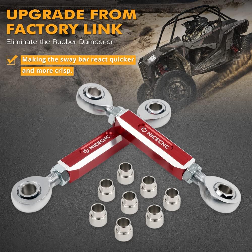 NICECNC Front Swar link kit 2 pieces set Polaris RZR XP4 1000 RZR 1000 XP RANGER XP 1000 RZR XP Turbo RZR XP4 TURBO RZR 1000 900 General 1000 RZR RS1 Compatible Red