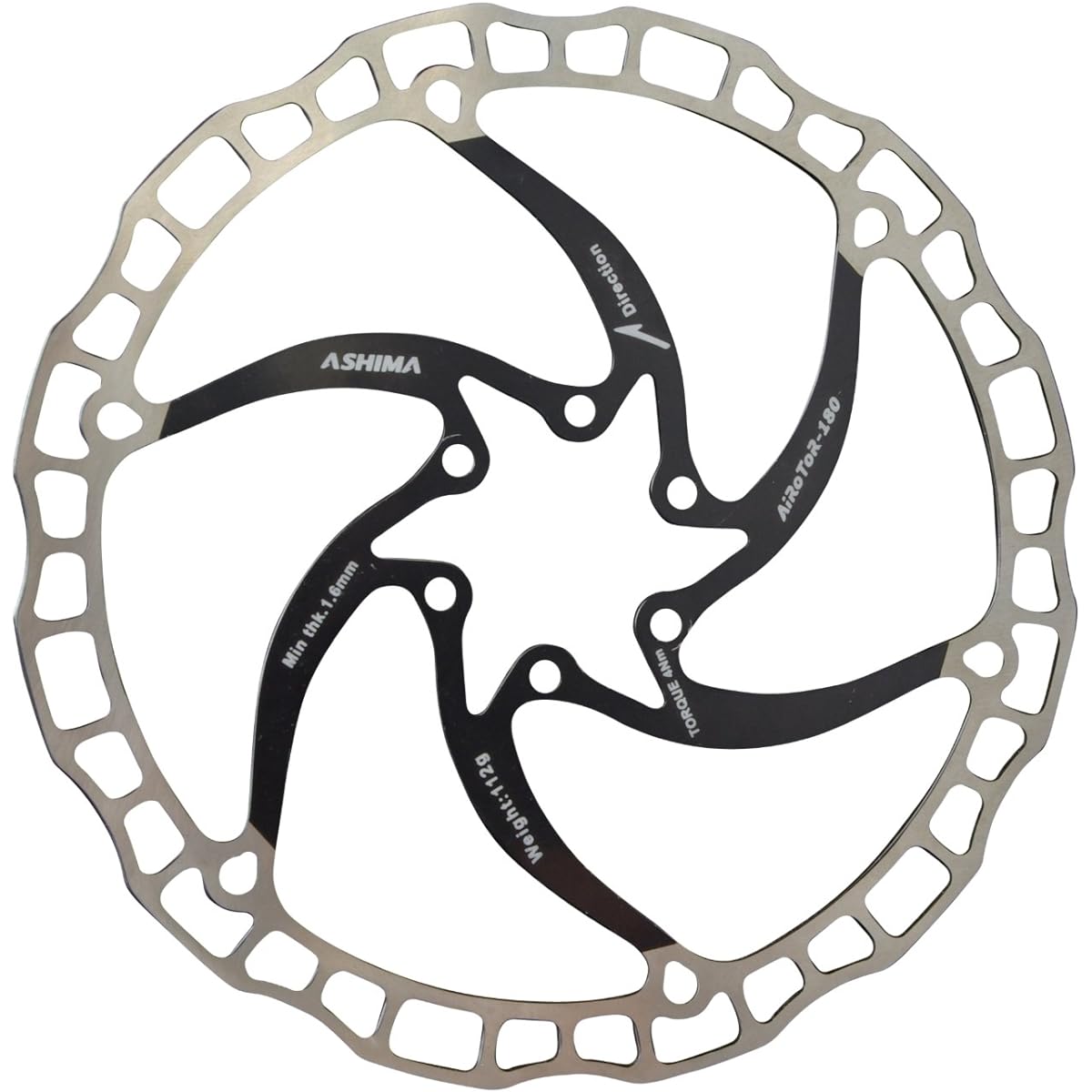 ASHIMA Air Rotor Disc Rotor Black 140 mm