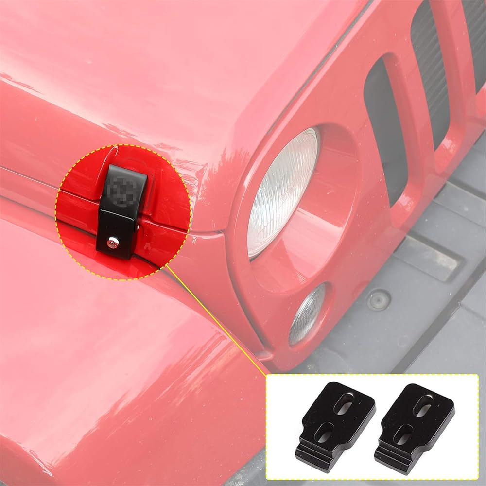 JECAR Food Latch Rock Food Catch Kit Aluminum Food Lock 2007-2018 JEEP WRANGLER MA JK JK JKU 2018-2022 JL JLU & 2020-2022 Gradiator JT Skull Style