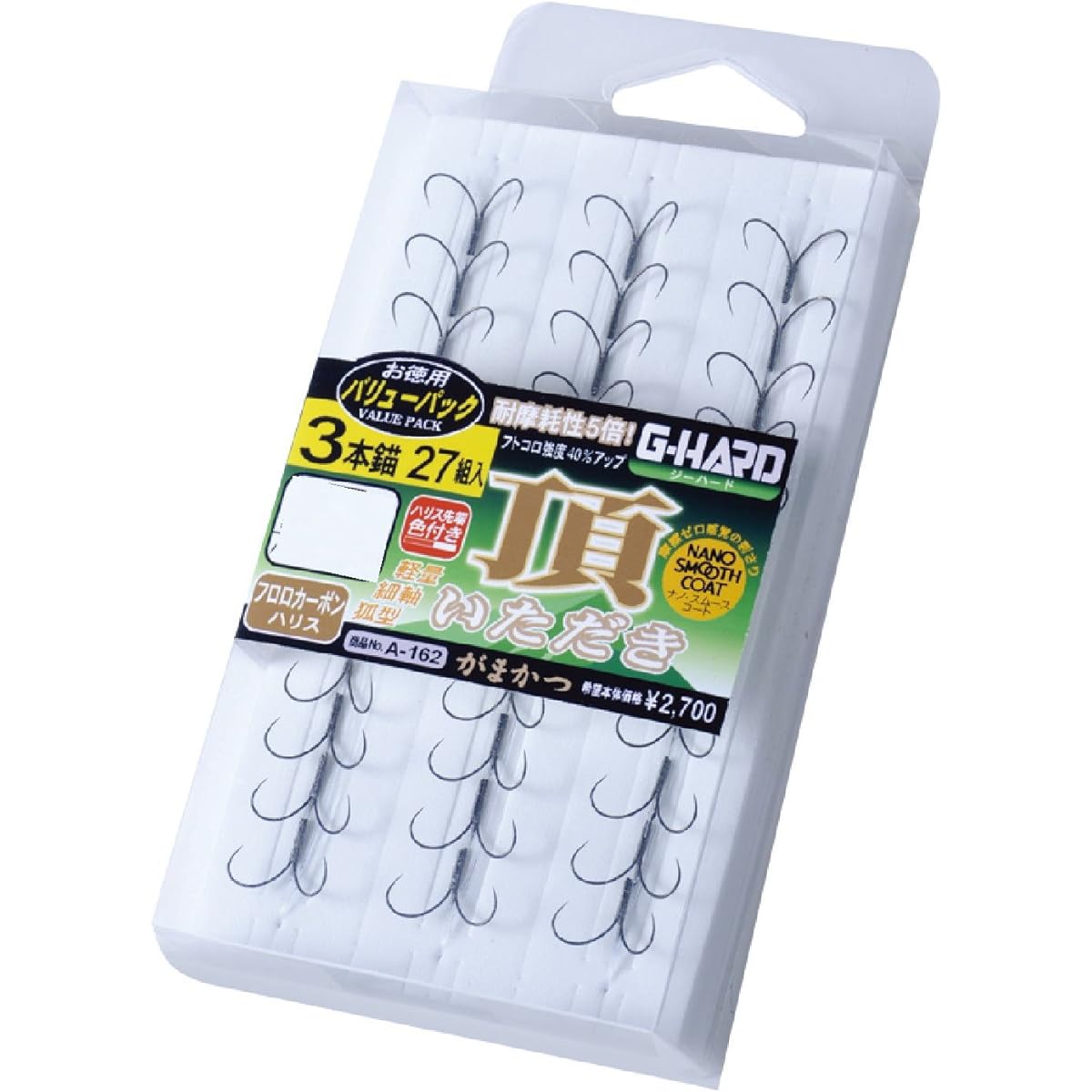 Gamakatsu Triple Hook Value Pack G Hard Top 3 Anchors No. 7.5 / Harris: No. 1.2 27 Pairs 60058