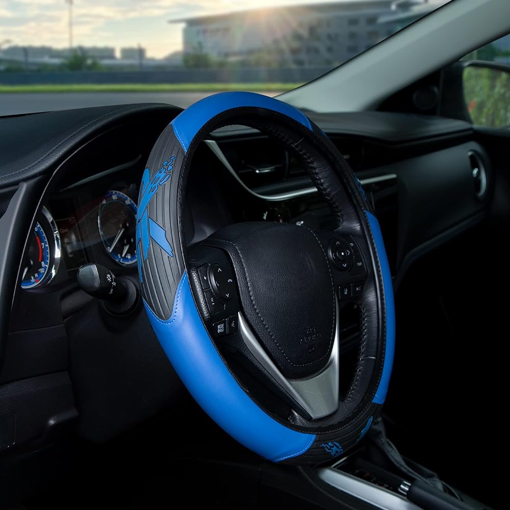 Plasticolor 6342 Blue R Racing Velocity Style Steering Wheel Cover