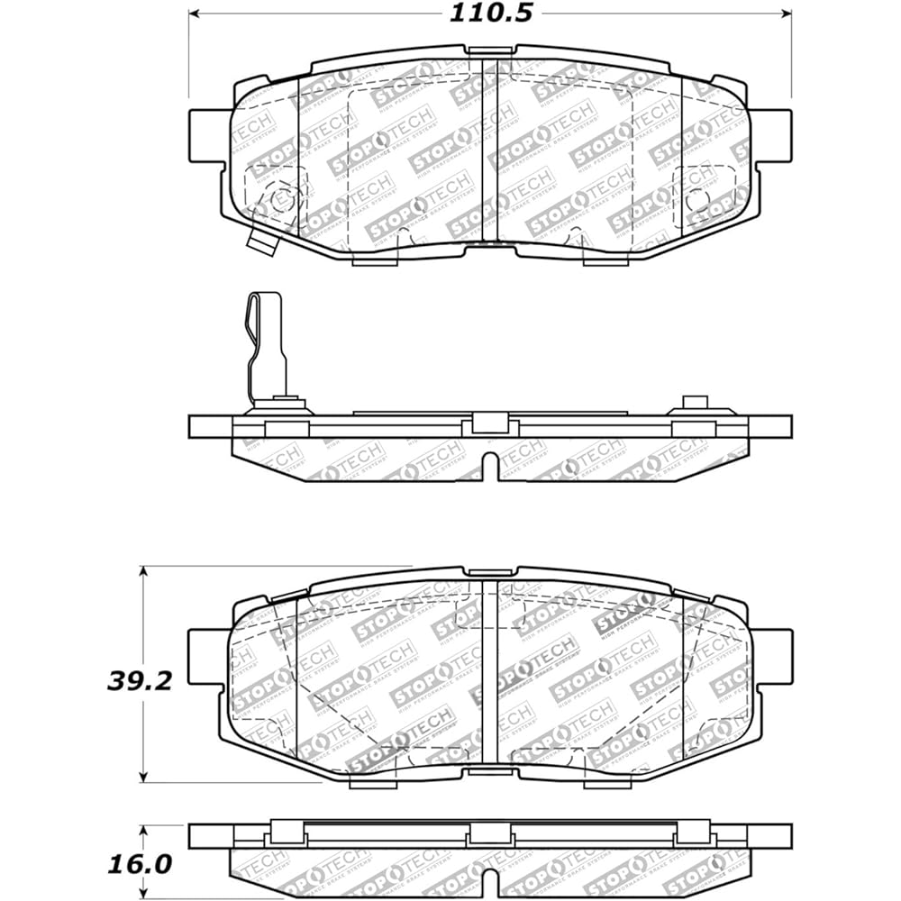 STOPTECH 309.11240 With sports brake pad shim and hardware