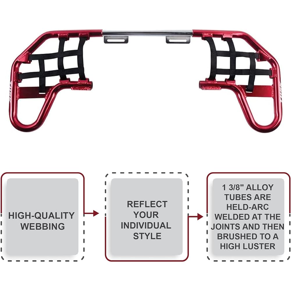 TUSK COMP Series Nurf Bar Red Black Weather with Yamaha YFZ 450 2004-2009