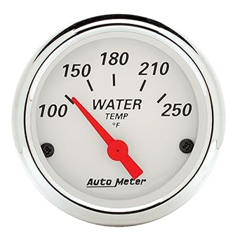Auto Meter 1337 Arctic White 2-1/16 inch short sweep electric water thermometer