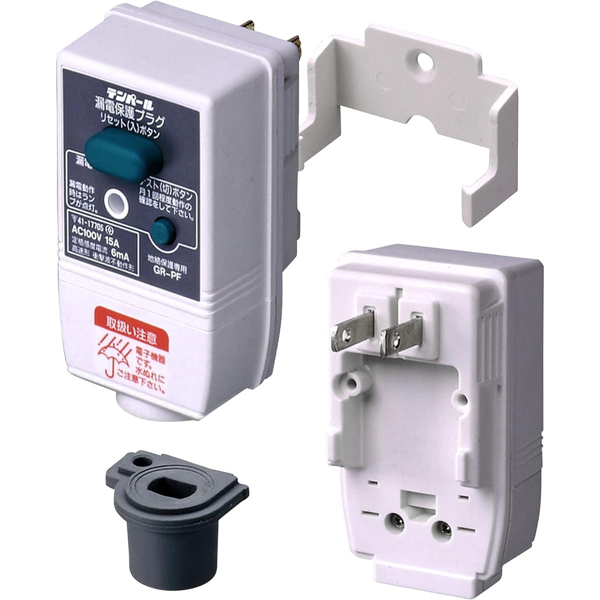 Tempearl Earth Leakage Breaker Plug Type GRPE1515 Earth Leakage Protection Plug Plug Type 15A 15mA