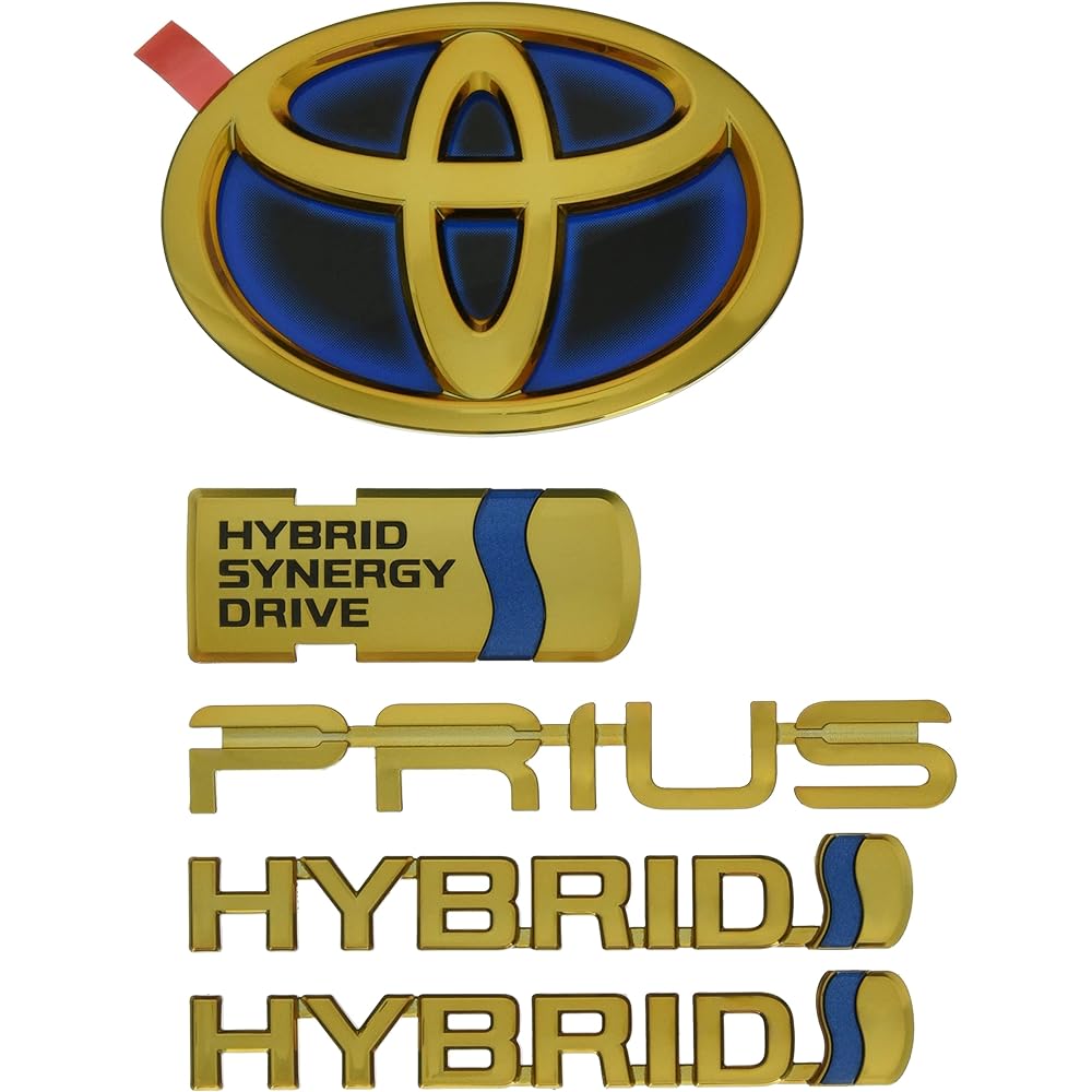 50 series Prius deep red emblem 5-piece set (for PCS cars) DR