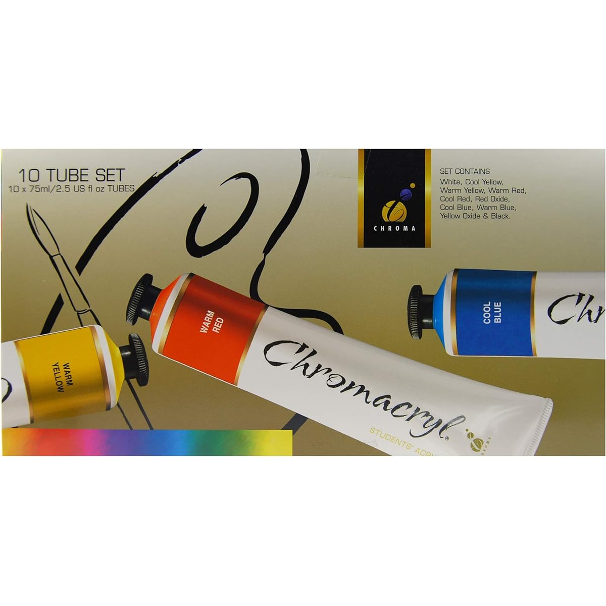 Chroma Chromacryl Value Pack 10 Color Set 12047013