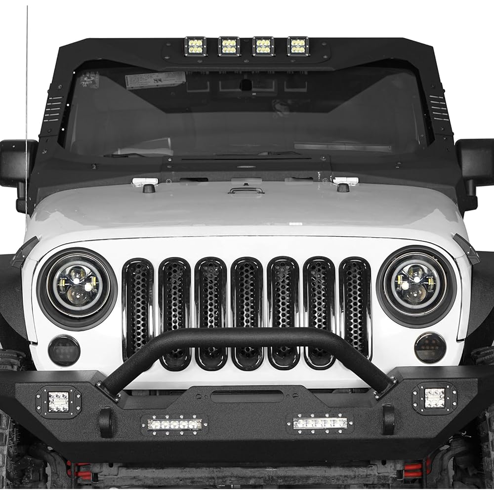 Hook Road Matte Black Heddoraitobezeru Heddoraitokaba-Torimu Jeep Wrangler