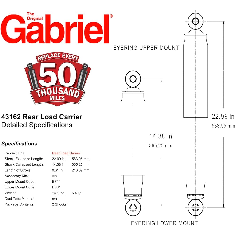 Gabriel 43162 Rear Road Career Pair Pack