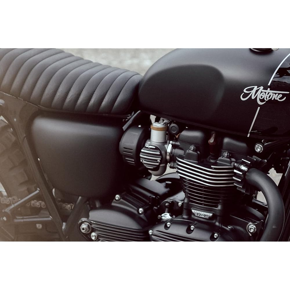 Motone Intake Cover Bonneville T120 ZEPHYR Aluminum Die Cast Powder Black MMU578
