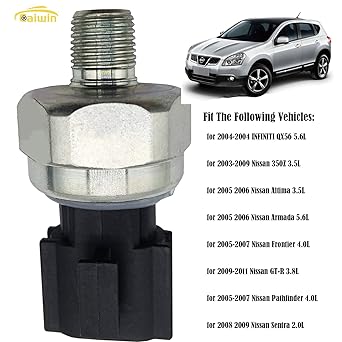 Hydraulic pressure sensor switch 2004-2004 INFINITI QX56 2003-2009 Nissan 350Z Ultima Armada Frontier GT-R Centra Titan XTERRA Replacement OEM 25070-CD00A 25070-CD00 25070CD00 25070CD00
