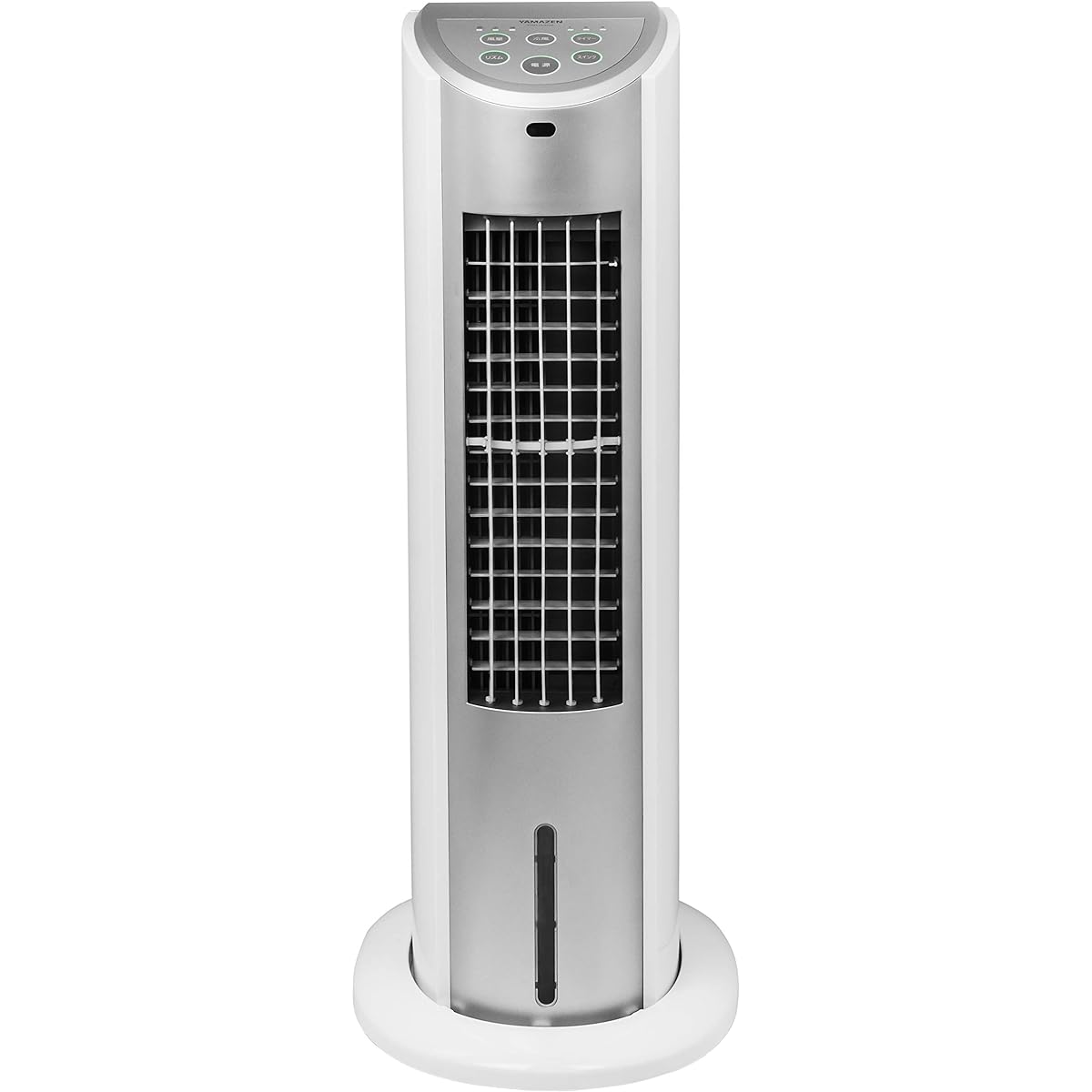 Yamazen Cooling Fan, Touch Switch, 3 Levels of Air Volume Adjustment, Removable Water Tank, Timer Function, Casters, Remote Control Included, White Silver FCR-G402(WS)