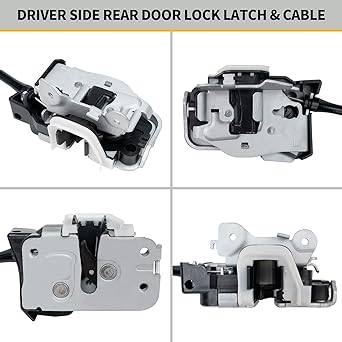 Reard Alock Latch & Cable-Left Driver seat side-1999-2007 FORD F250 F350 F450 F550 SUPER DUTY, upper and lower lock latch a semi -bruri replacement # 6C3Z-28264A01-A 6C3Z28264A01A01a