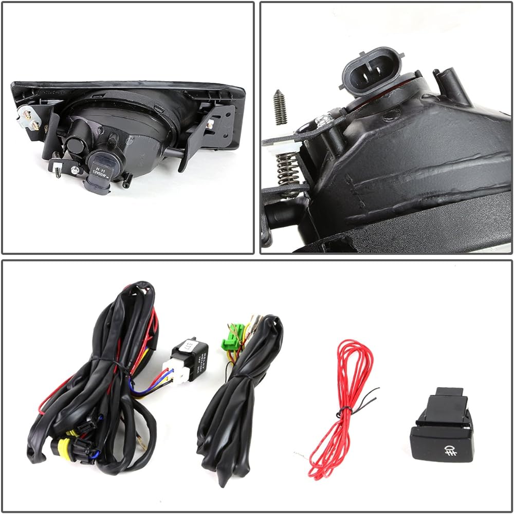 Honda Accord Coupe UC1 replacement bumper driving fog light + bezel + wiring kit + switch (amber lens)