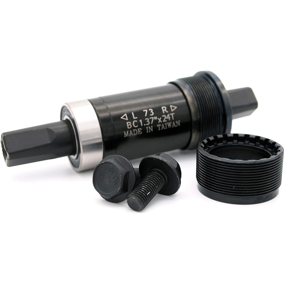 Cycle Design Replacement Bottom Bracket Set Silver Shell Width 73mm/Shaft Length 113.5mm BB Set JIS Square Taper Sealed Bearing